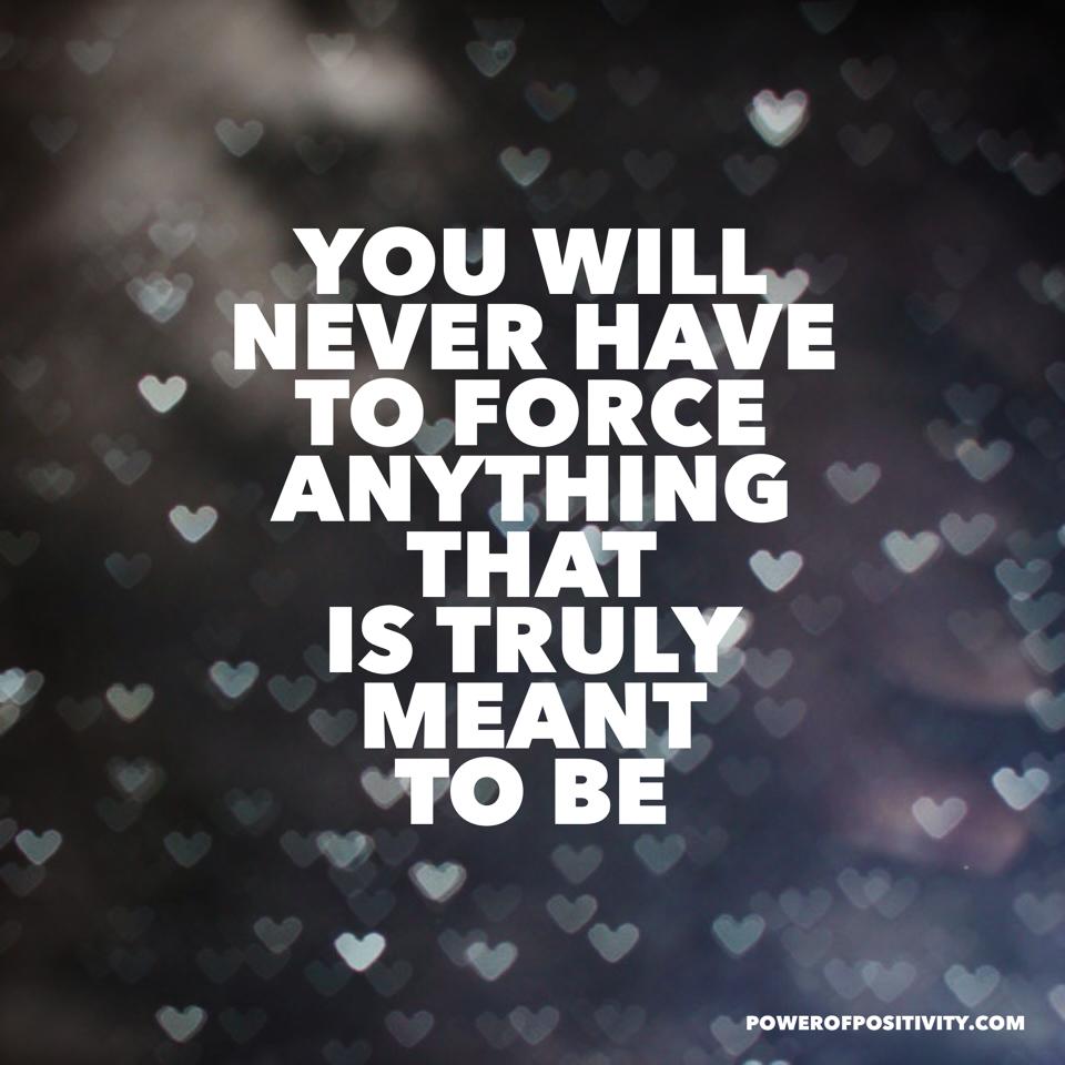 You will never have to force anything that’s truly meant to be BrightonTheDay You will never have to force anything that’s truly meant to be BrightonTheDay
