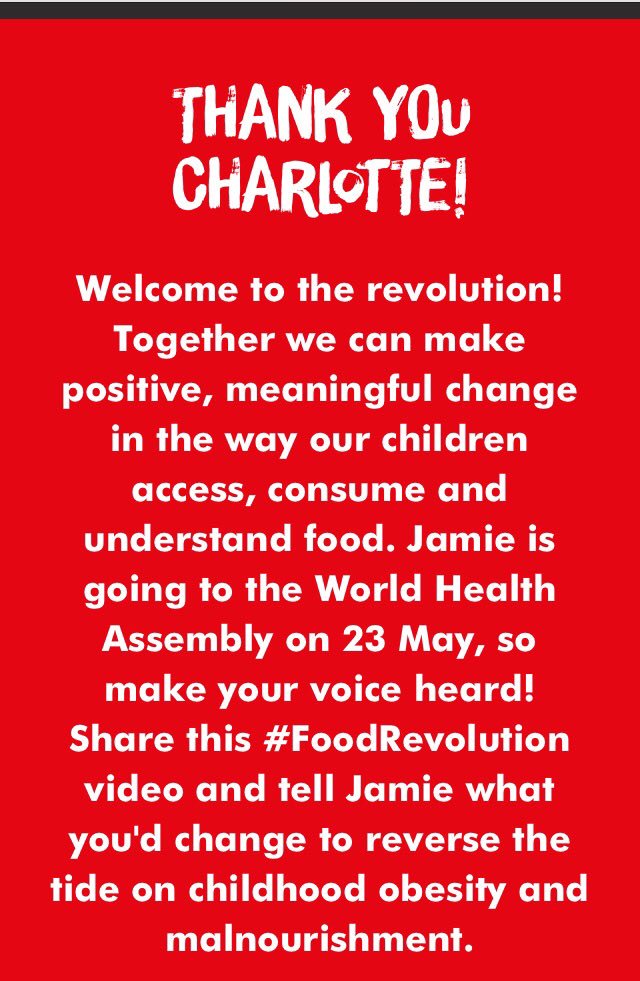 RT @Charlottegshore: I've just signed up for @JamieOliver's #FoodRevolution. You should too! Click here https://t.co/cB97nm3H0O https://t.c…