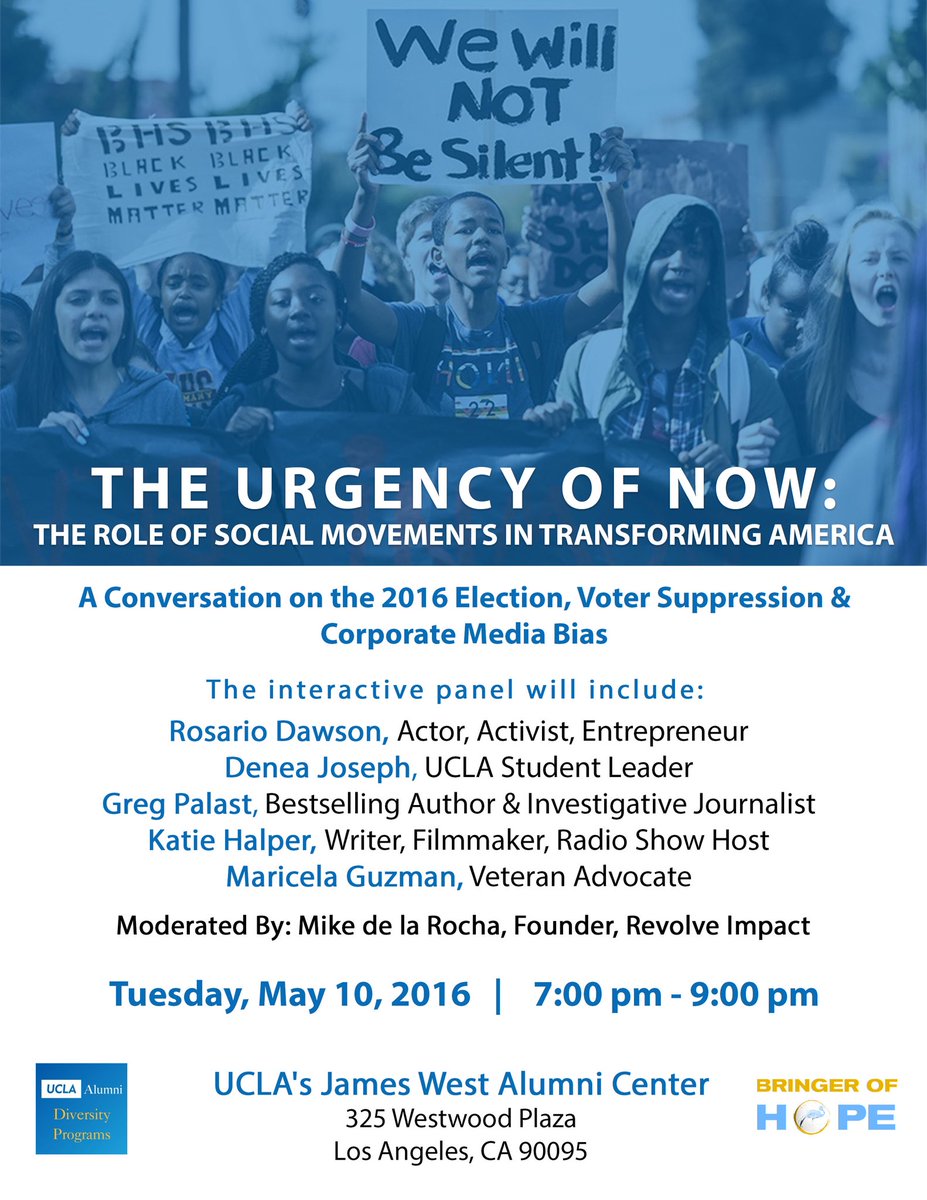 RT @shailenewoodley: #ucla come out to take part in the #PoliticalRevolution TOMORROW! @rosariodawson @Greg_Palast https://t.co/tBQufrq931