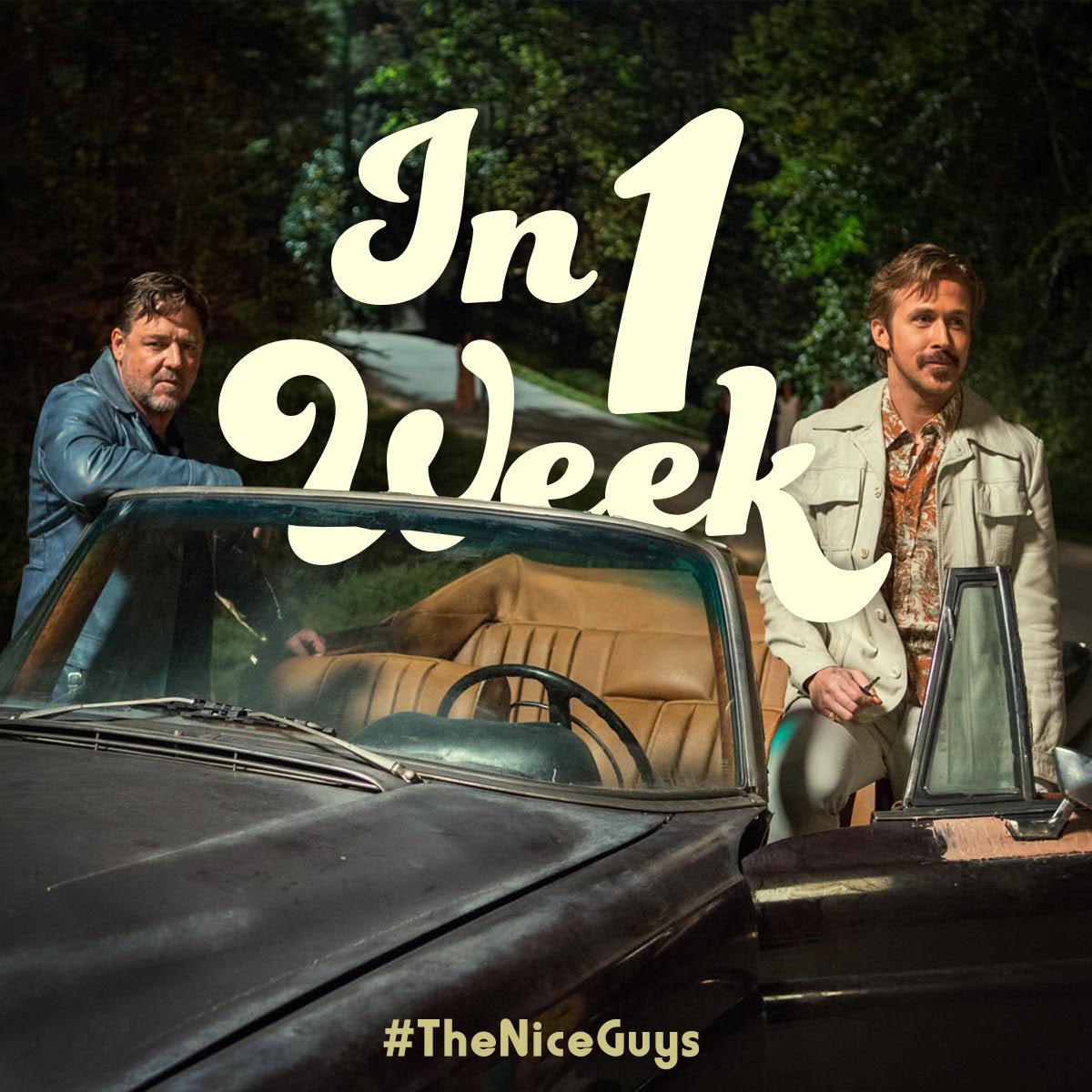 RT @theniceguys: #TheNiceGuys are on the case in one week. Special 7 PM screenings Thursday, May 19, and everywhere Friday May 20. https://…