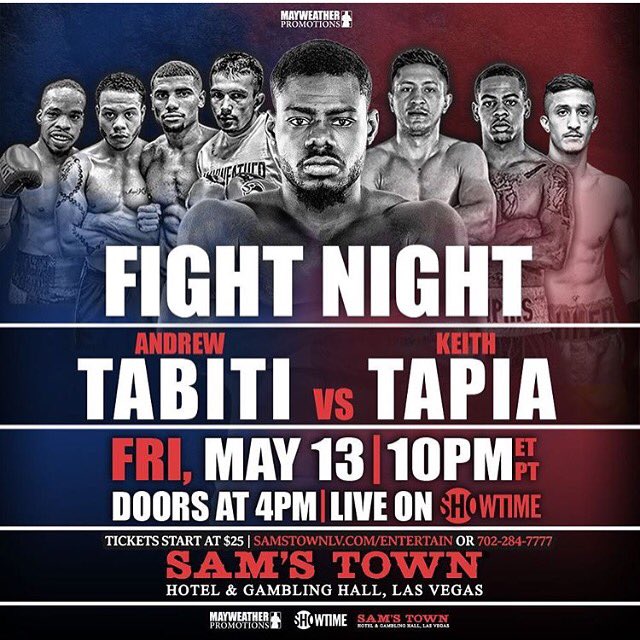 If you're in Las Vegas tonight, come to @samstownlv and enjoy live boxing with me and @MayweatherPromo. https://t.co/rMHHY7VYkO