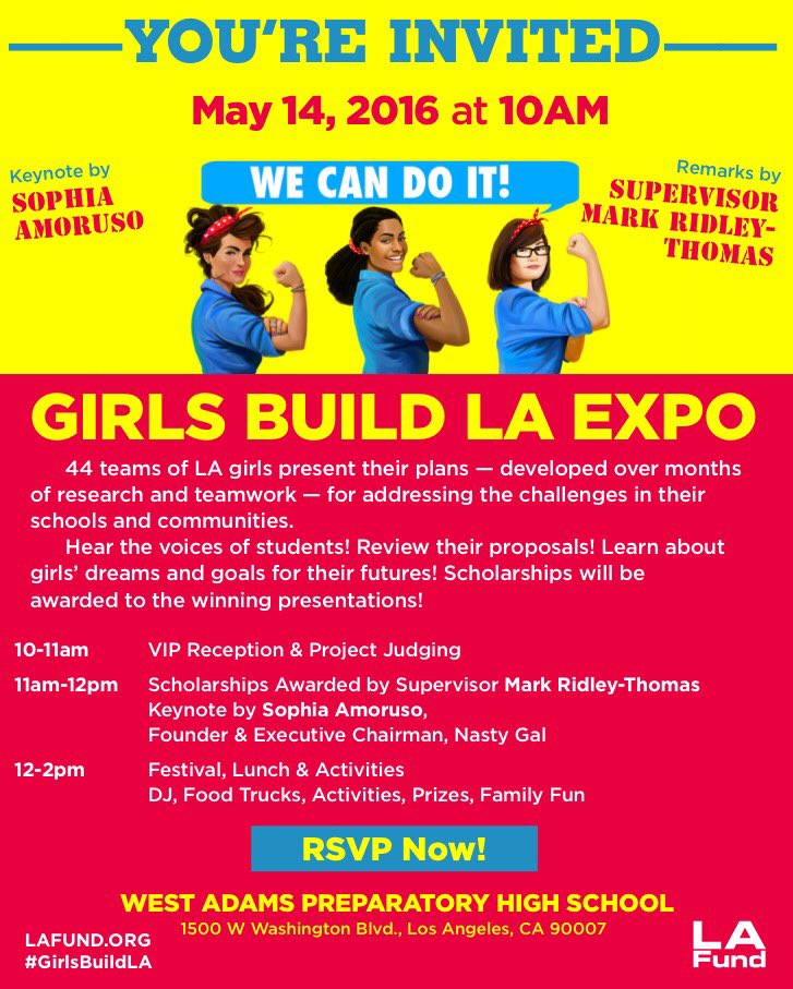 #GirlsBuildLA helps LA girls tackle life’s hurdles. Students show us how TODAY @ Girls Build LA Expo #PoweredByGirls https://t.co/vzgzIuQXTK