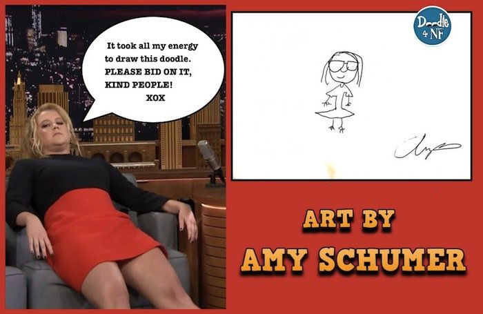 RT @Doodle4NF: Only 3 hrs left to bid on @amyschumer's adorable doodle! https://t.co/mOs5Yuh1fV @GillianA #EndNF https://t.co/9nvUASlYHK