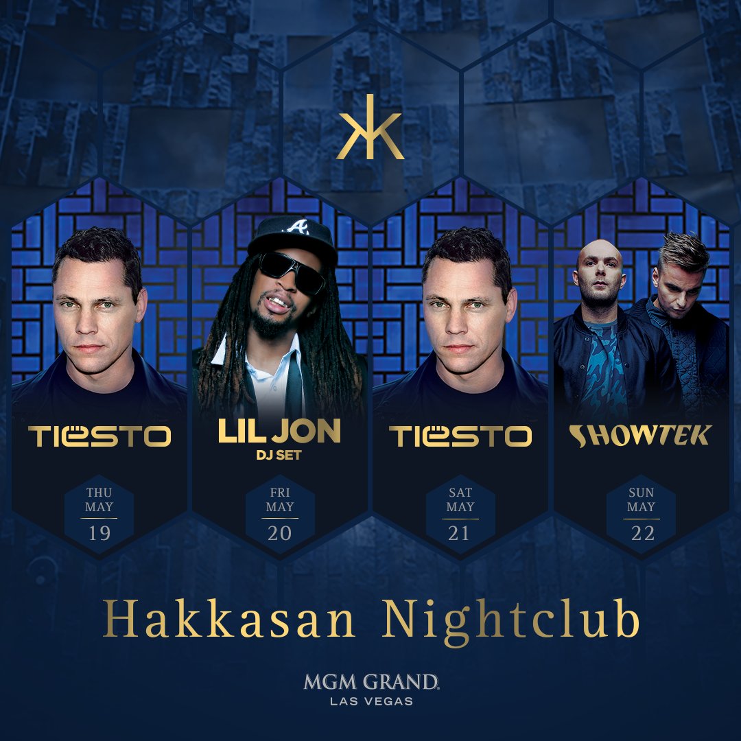 RT @HakkasanLV: We're excited about our upcoming weekend lineup featuring @Tiesto, @LilJon & @SHOWTEK.

https://t.co/fnzITewzYr https://t.c…