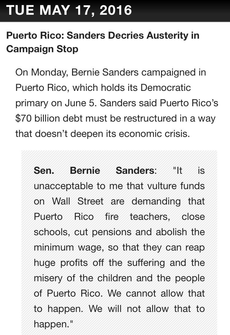 Puerto Rico: Sanders Decries Austerity in Campaign Stop https://t.co/mHYMFidifq @democracynow https://t.co/DPmdO7fU9V
