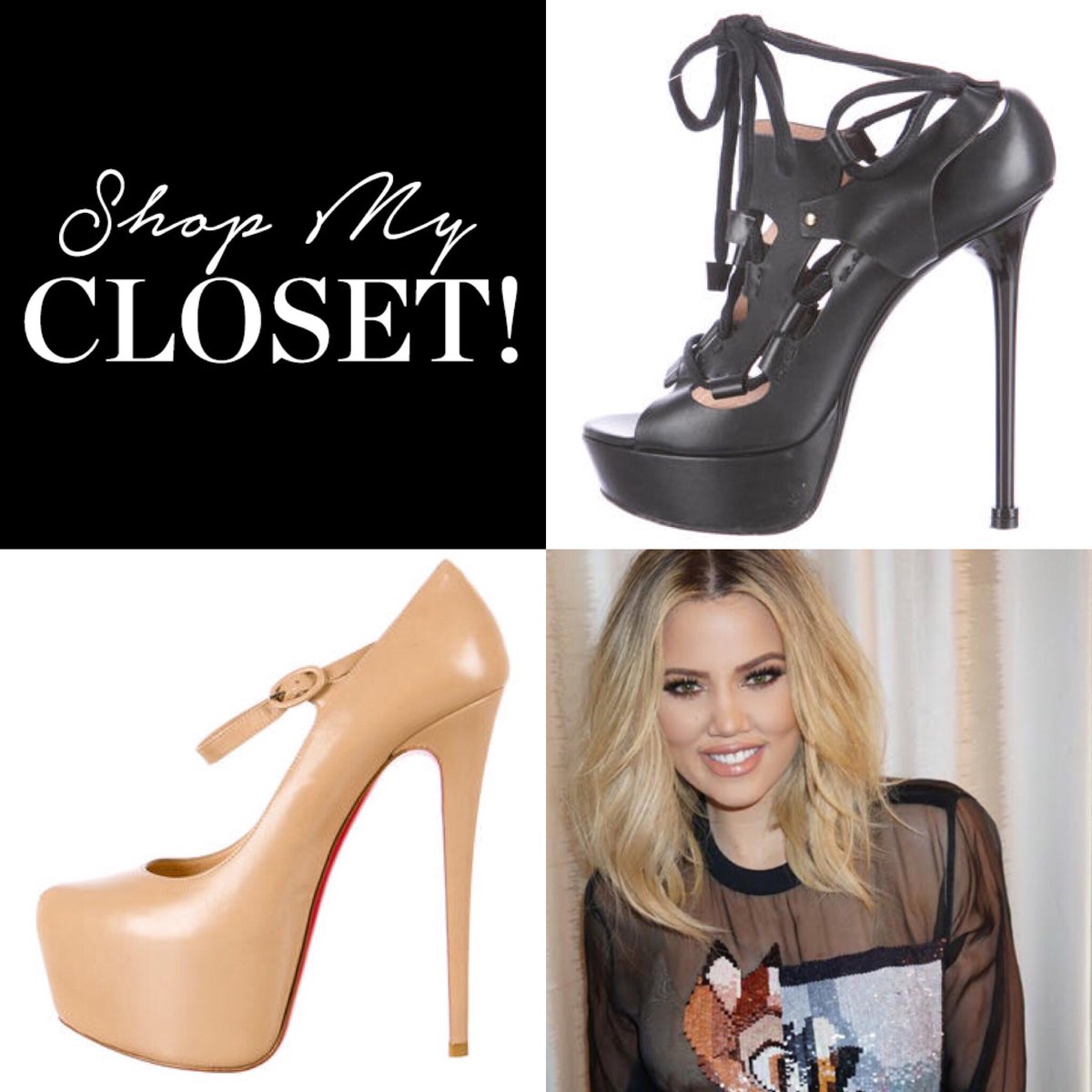 Only a few items left, including my Versace + Louboutin heels! Shop before they're gone! https://t.co/NqObT4hFHv https://t.co/zU1VeM2FhP
