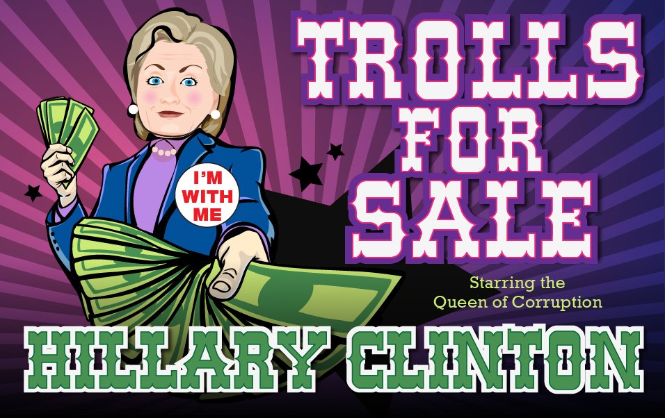RT @politicalcomic: #HillaryLostMe
When she hired paid trolls
to harass #American citizens
in an attempt to intimidate
and silence US. http…