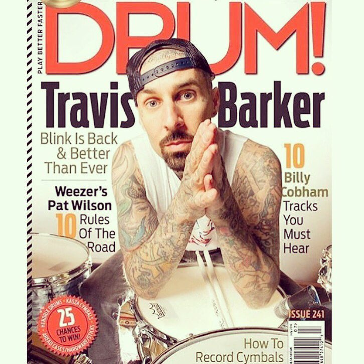 Proud to be on the cover of @drummag talking new @blink182 album and #DRUMSDRUMSDRUMS ???? @neilzlozower https://t.co/HF5kIDmWnf