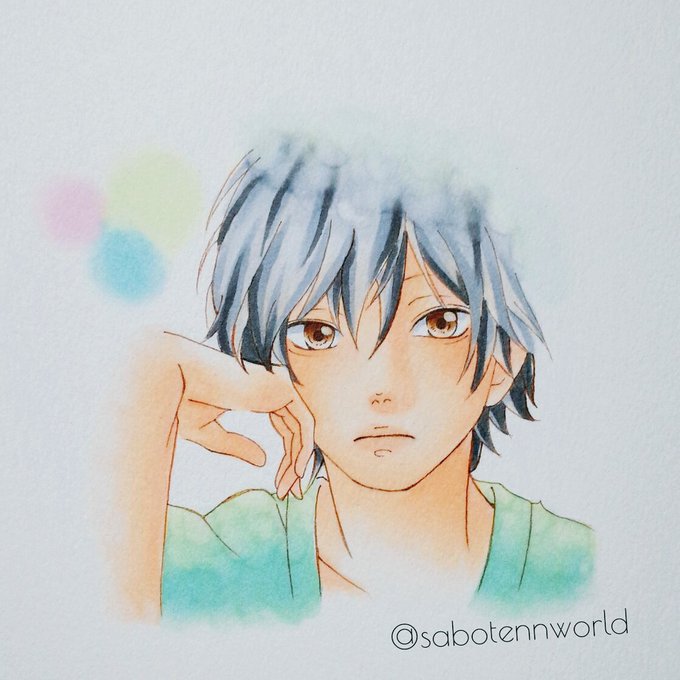 完成५✍✨✨アオハライドの洸です😌塗ったら雰囲気変わってしまった気が…😂笑でも目がすごくうまいこといった気がする💪✨#ア 完成५✍✨✨アオハライドの洸です😌塗ったら雰囲気変わってしまった気が…😂笑でも目がすごくうまいこといった気がする💪✨#ア
