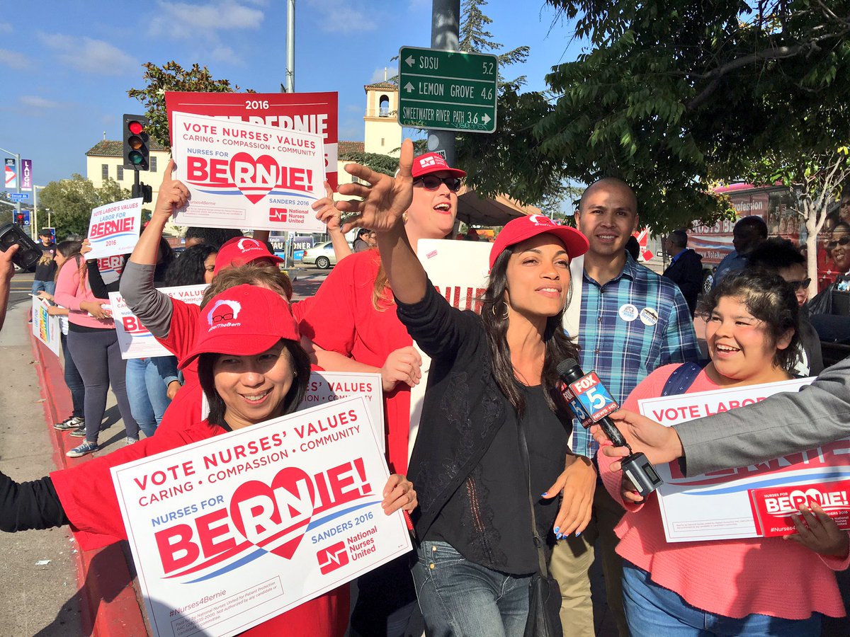 RT @NationalNurses: .@RosarioDawson joins RNs & @BlkMenForBernie in SE San Diego. #SESD #FeelTheBern https://t.co/O3JaEbSwFb