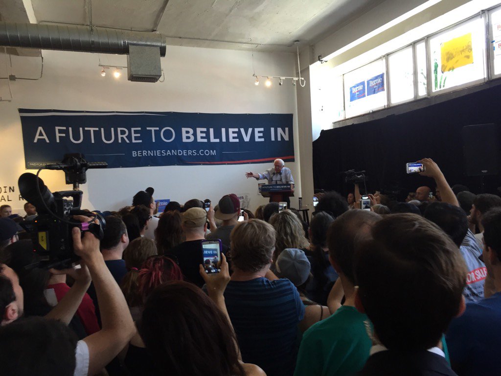 RT @clairesandberg: Bernie kicks off canvassing in LA, gives a huge shoutout to the vols who have made over 70 mil calls since Jan! https:/…