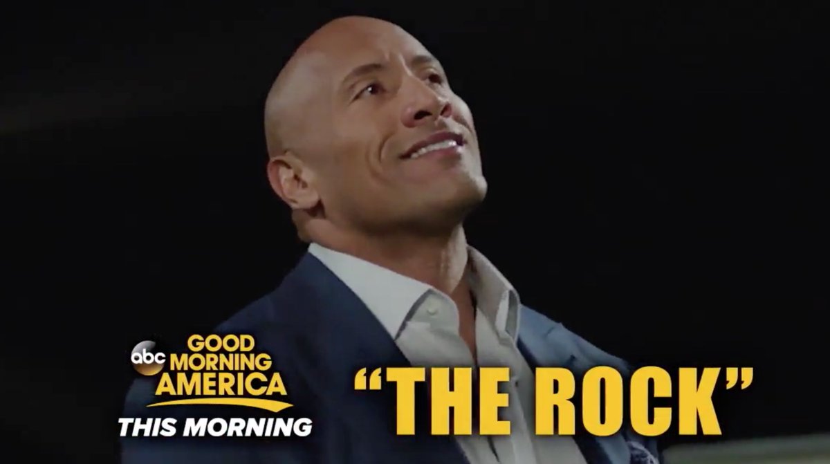 RT @ABC: AND ON @GMA: Dwayne @TheRock Johnson is LIVE in studio this morning. https://t.co/LER3mg65H4
