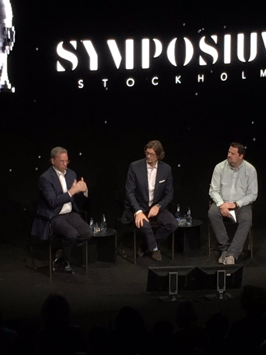 @nzennstrom & @ericschmidt at @SymposiumSthlm talking about innovation and startup life in Europe 