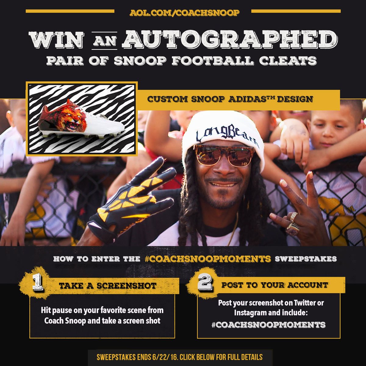 #CoachSnoop sweeps ! Win a pair of signed Snoop cleats. #CoachSnoopMoments to enter by 6/22 https://t.co/L8x85ZBh30 https://t.co/3BdofpdoAW