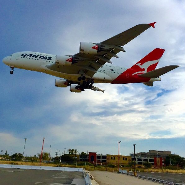 When you can almost reach out and touch it! Our A380 landing at LAX. Thanks goproiphone6es3