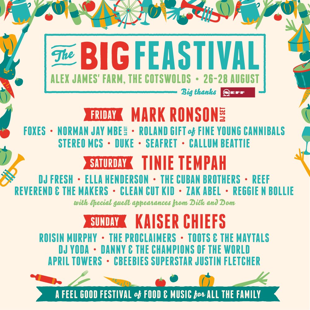 RT @thebigfeastival: More Main Stage Acts revealed! Bandstand and Udder Stage programmes coming later today... #thebigfeastival https://t.c…
