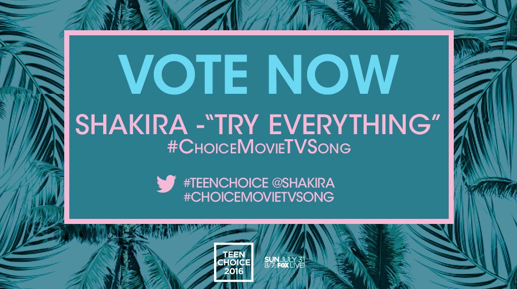 Try Everything from #Zootopia is up for a @TeenChoiceFOX Award! https://t.co/8T9HS06yYt ShakHQ #ChoiceMovieTVSong https://t.co/T41pyDpWLA