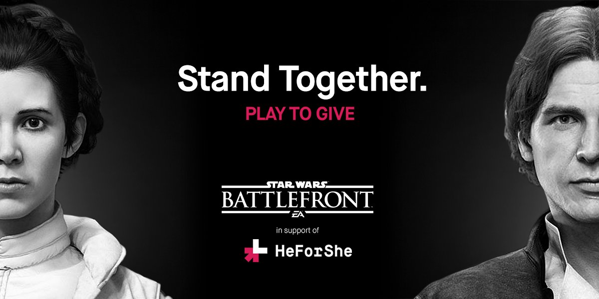 RT @HeforShe: THE FORCE IS WITH #HeForShe! Join us https://t.co/M3rfxlV81R & Play to Give with @EA at https://t.co/y3J9e4yXId https://t.co/…