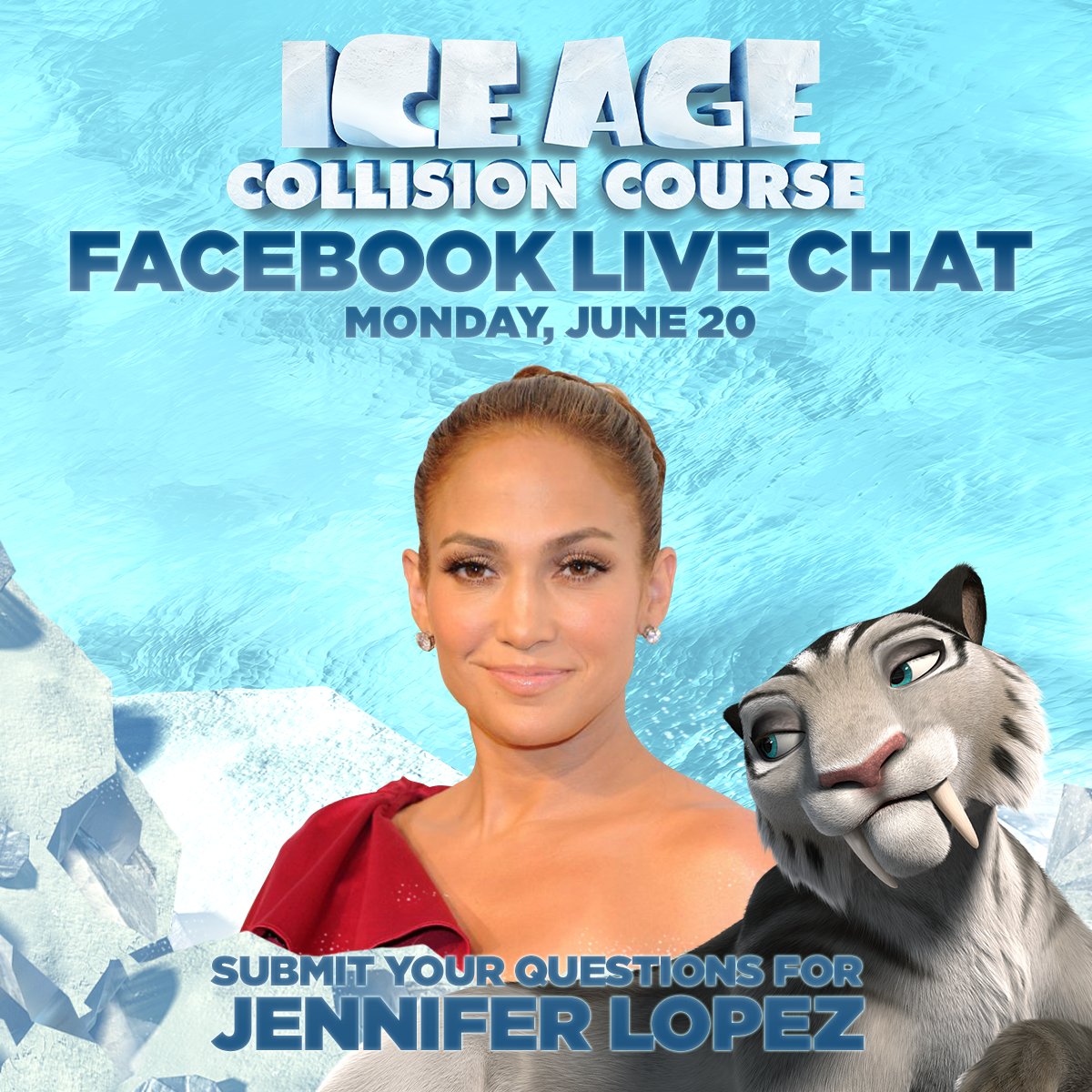 RT @IceAge: Join @JLo as she answers your questions LIVE on Monday 6/20! Leave your questions below. #IceAge #CollisionCourse https://t.co/…