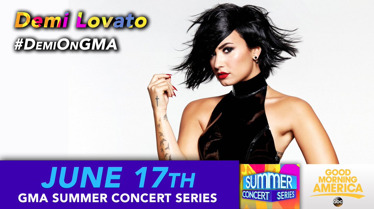 So ready to perform on the @GMA Summer Concert Series tomorrow morning. Tune in to ABC 830am ET! #DemiOnGMA https://t.co/iwSHkMqeoO