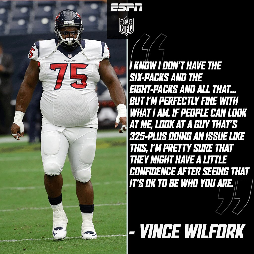 RT @ESPNNFL: Vince Wilfork on his appearance in ESPN The Magazine's annual Body Issue. https://t.co/3JG7rQBEyh