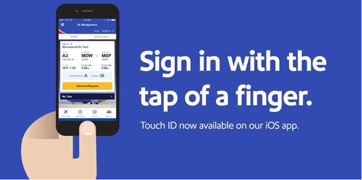 Signing in just got easier. Introducing Touch ID for the Southwest app on iOS: