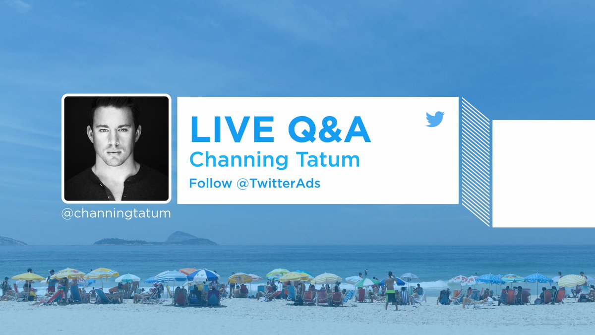 RT @TwitterAds: Coming up later today! Q&A with ???? @ChanningTatum & @BornandBred #GoLive #CannesLions https://t.co/B9OJyyvIY7