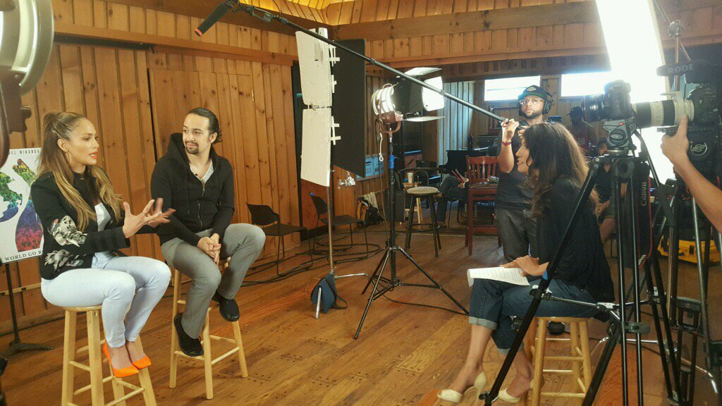 RT @LyndaLopez08: On a day we really need it-talking w/@Lin_Manuel @JLo about their beautiful message of love
#LoveMakeTheWorldGoRound http…