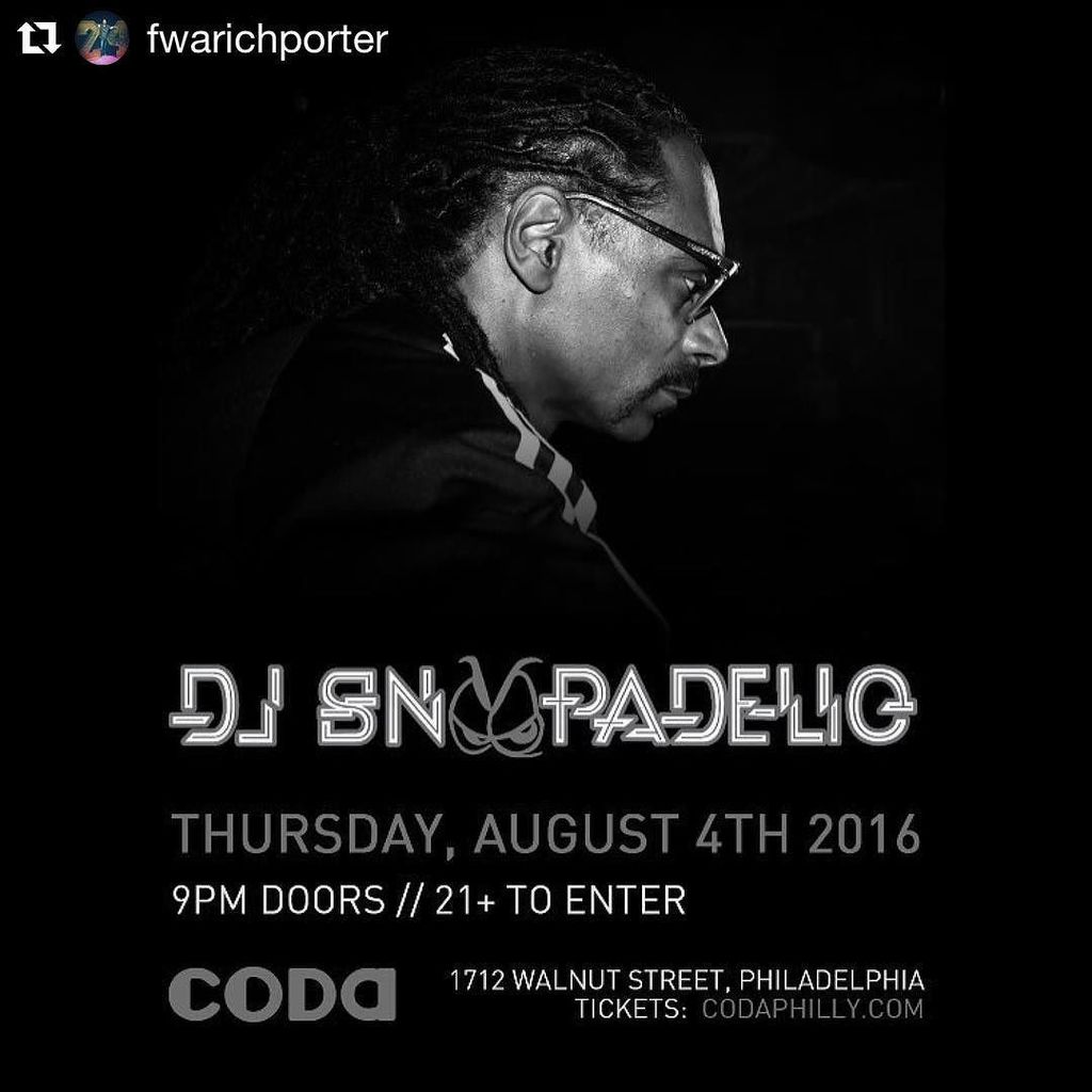 #Repost @fwarichporter with @repostapp
・・・
DJ Snoopadelic x !????????????x Philly x 8.4.16 shout ou… https://t.co/fQT66UX4PY https://t.co/XwTGtexzec