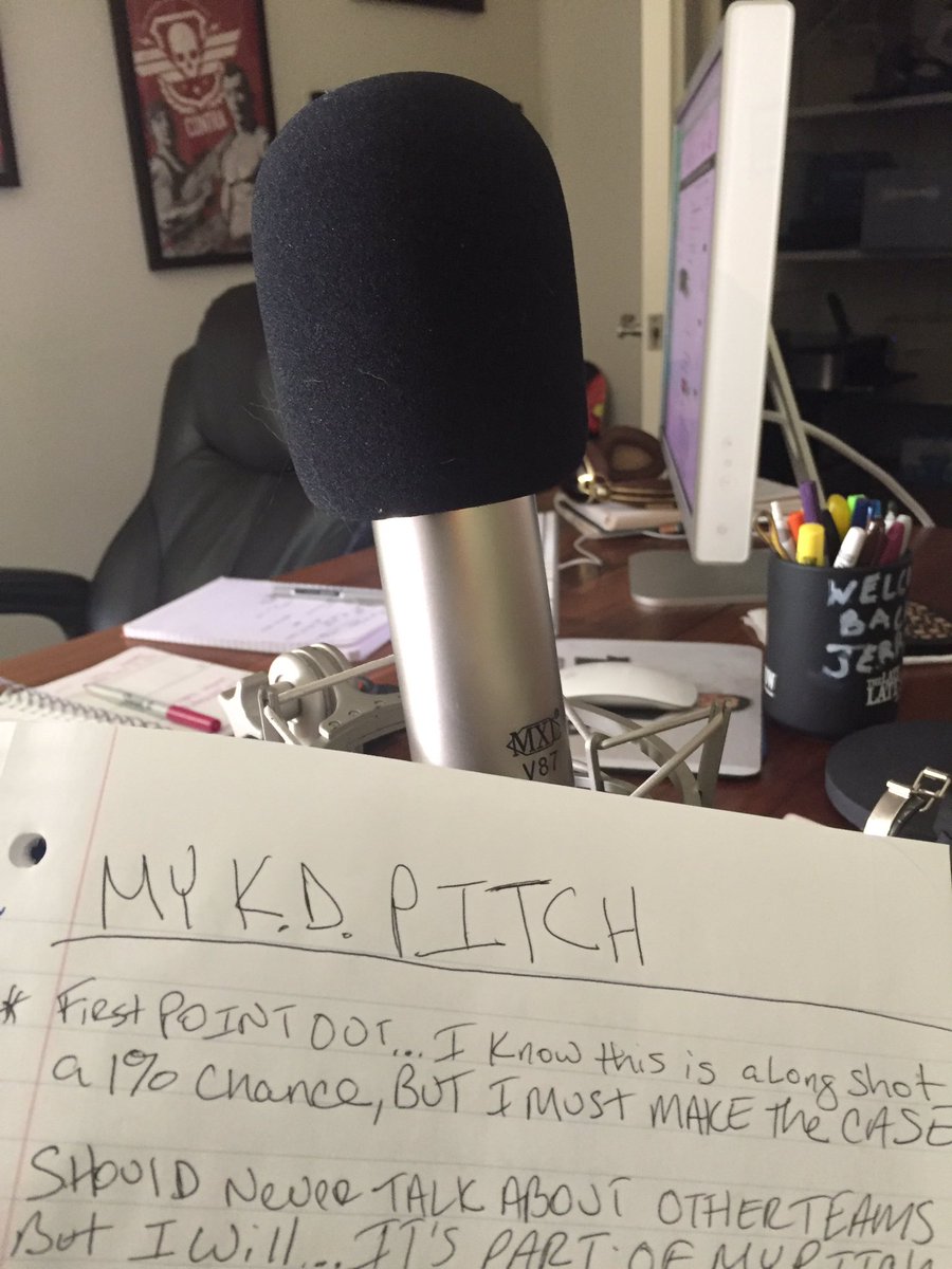 Free agency kicks off soon. I have to do something. I'm taping a pod NOW where I give @KDTrey5 my come to NY pitch. https://t.co/CQYkjLMMlX