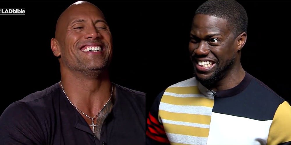 RT @JustJared: .@TheRock and @KevinHart4real impersonate each other in this hilarious video! https://t.co/fShC1HKMwG https://t.co/4WZsUtvuri
