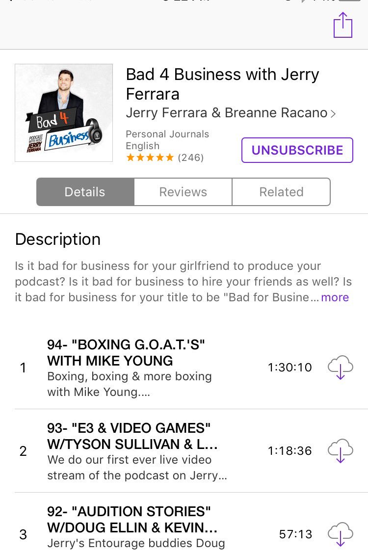 RT @DanZtoe: Check out Bad for Business #podcast with @jerryferrara tell em #thepodcastcritic sent you ???? https://t.co/WLUxKOfMAE