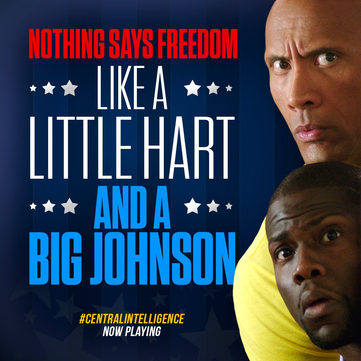 RT @CentralIntel: Spend your 4th of July with @TheRock & @KevinHart4Real. #CentralIntelligence is NOW PLAYING! https://t.co/AZqQrEdApU http…