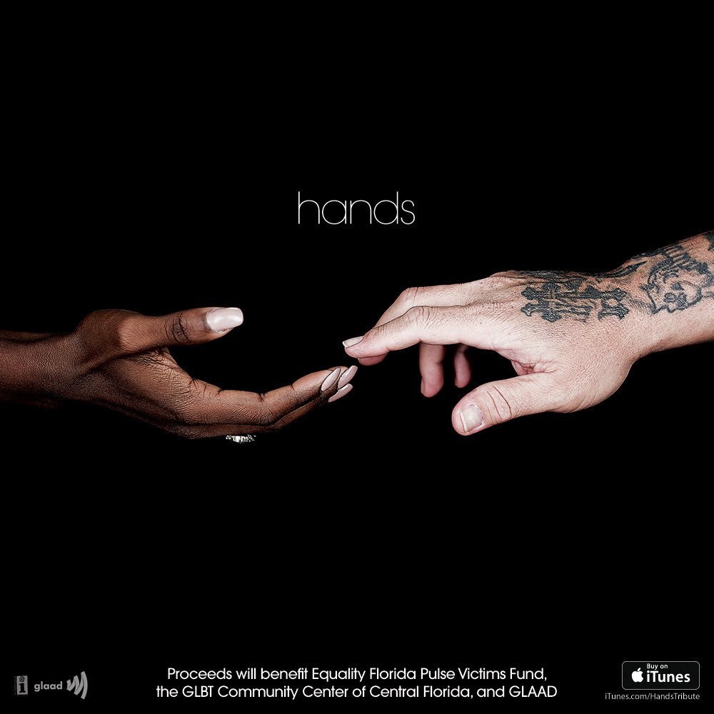 Here is 'Hands' a musical tribute to benefit Orlando victims & 
LGBT orgs. #ForThe49 https://t.co/fSwa8ytIOJ ❤️???????????????? https://t.co/AHRLbuBfgY