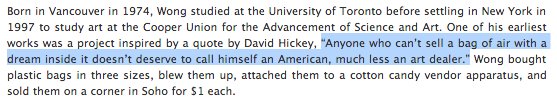 Anyone know where this Dave Hickey "bag of air" quote is from? I only find it in reference to Tobias Wong https://t.co/nZ8wiZkKLu