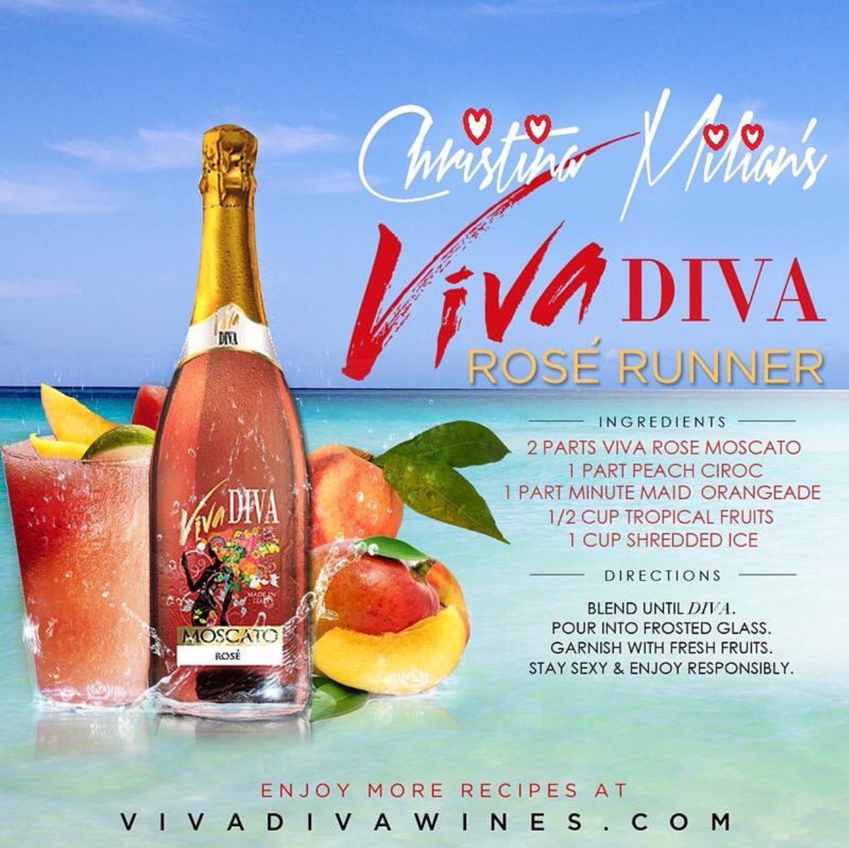 Try this amazing Rosé Runner cocktail w my #Moscato! @VivaDivaWines buy a bottle @ retail or https://t.co/Kssk1lN87P https://t.co/RLYQ9e4n4o