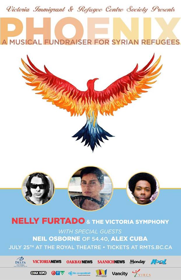 RT @NellyFurtadoFR: Le 25 juillet 2016, @NellyFurtado sera en concert à Victoria afin de collecter des fonds pour les réfugiés Syriens. htt…