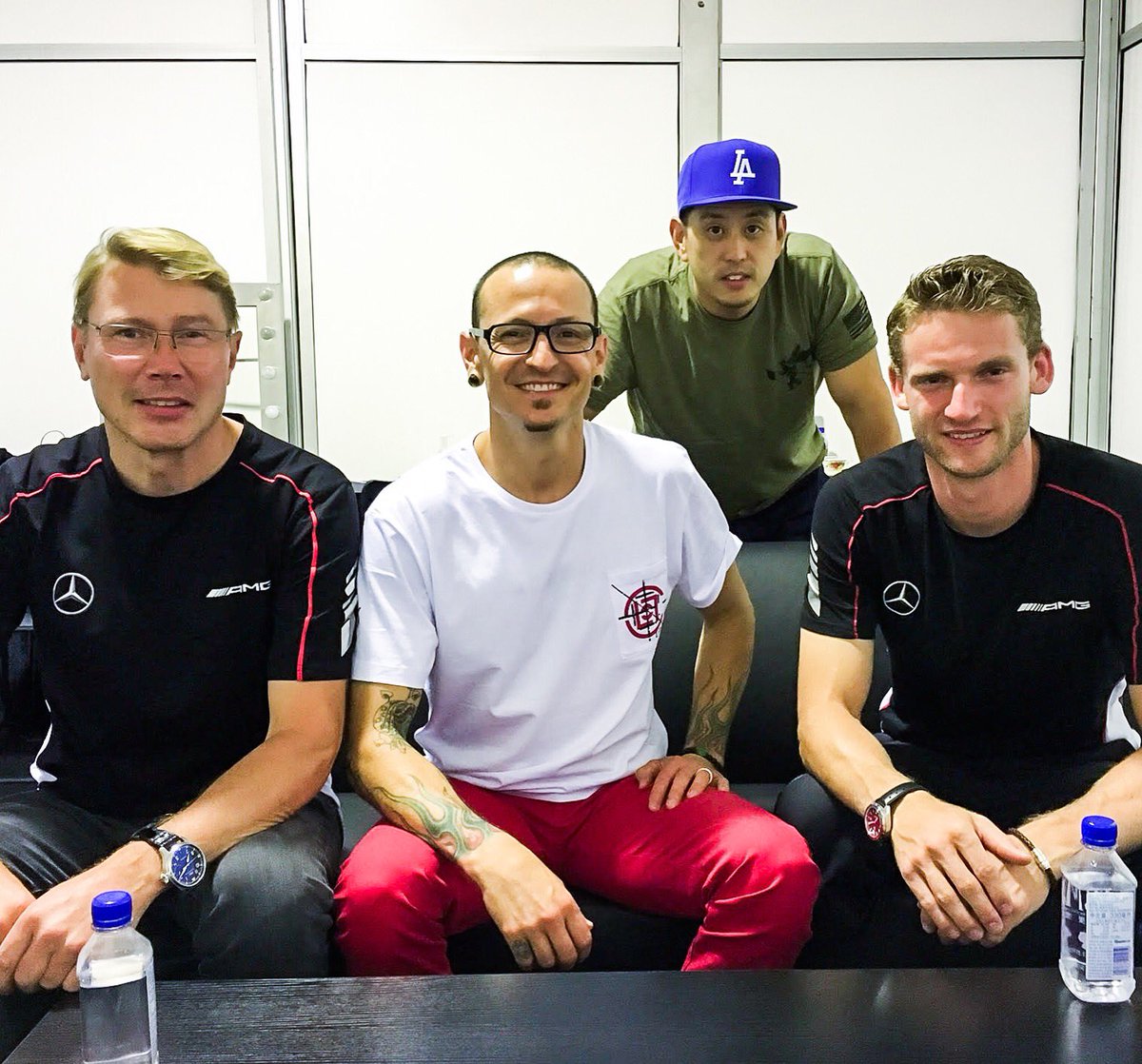 .@ChesterBe and @joehahnLP with Mika Häkkinen and @MaroEngel at the Shanghai International Circuit #MercedesAMG https://t.co/JmU2aai8nj