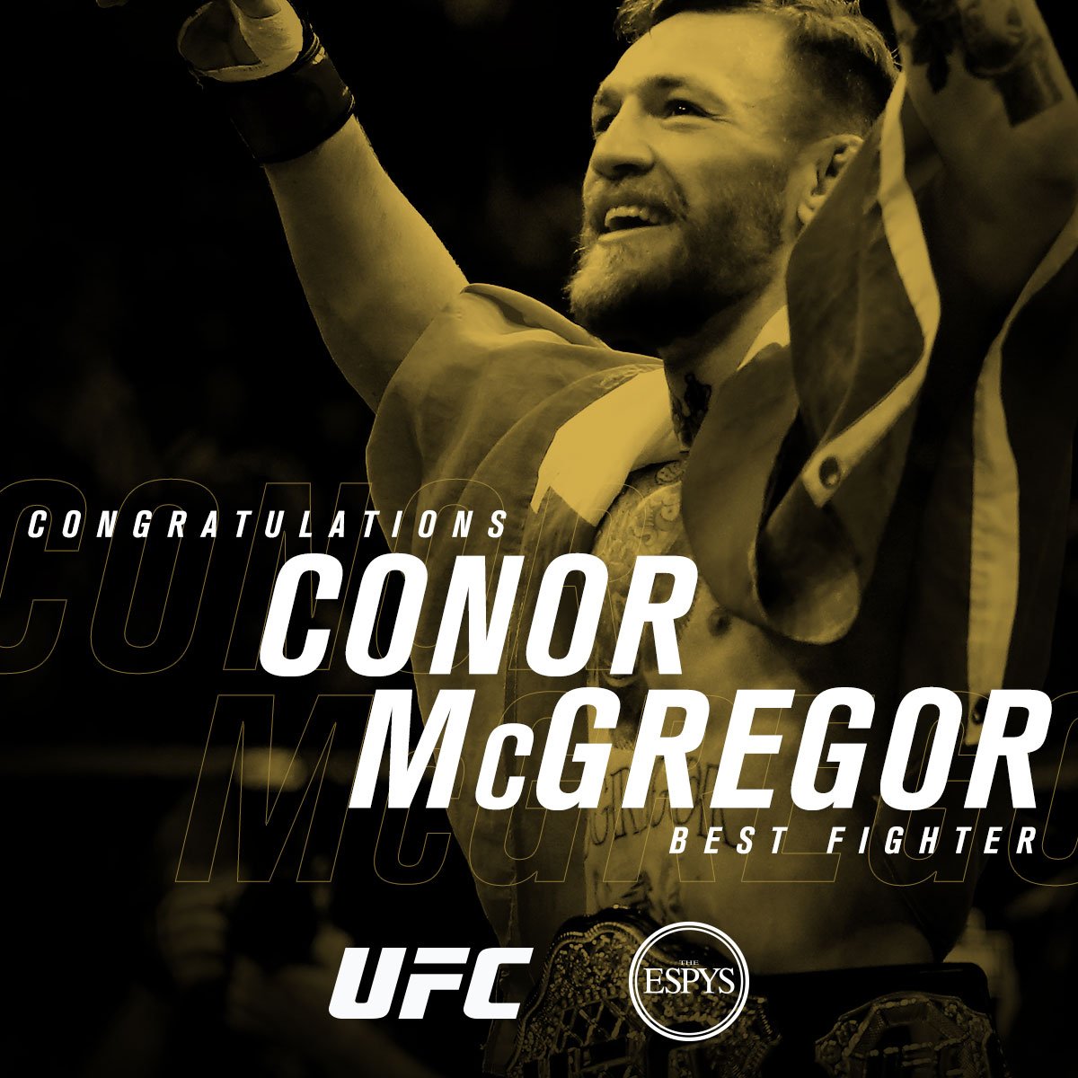 RT @ufc: Congrats @TheNotoriousMMA on your #BestFighter @ESPYS! See you at #UFC202 in Las Vegas! #ESPYS https://t.co/c5uMfSHabq