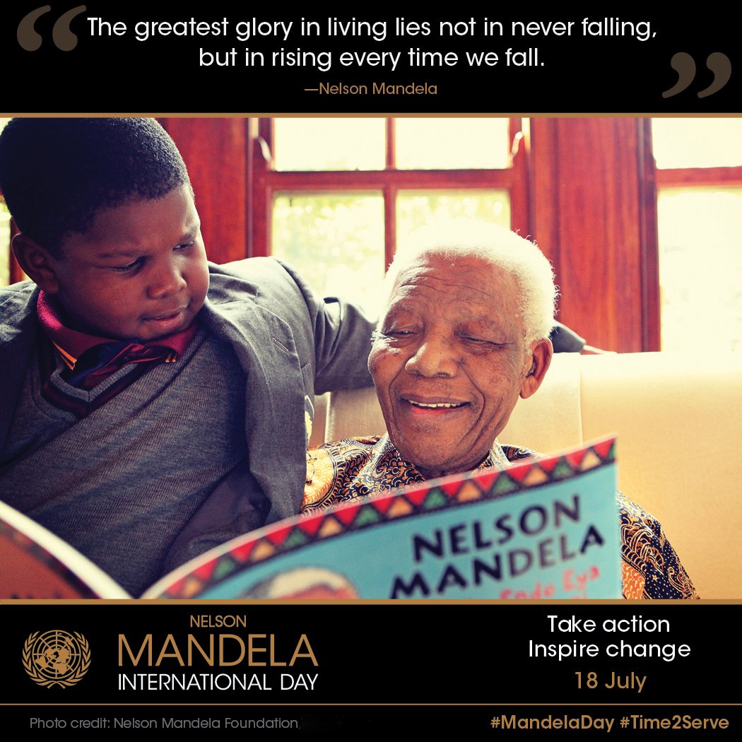 RT @UN: Monday is #MandelaDay! It's #Time2Serve. Ideas for taking action & inspiring change here: https://t.co/IuLVHVS0gv https://t.co/41H9…