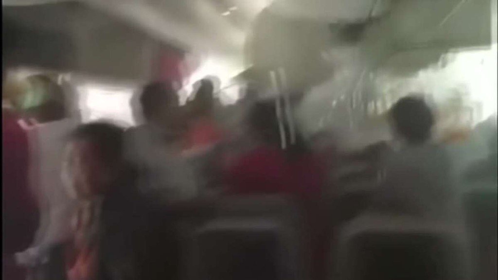 Video shows cabin chaos after Emirates plane