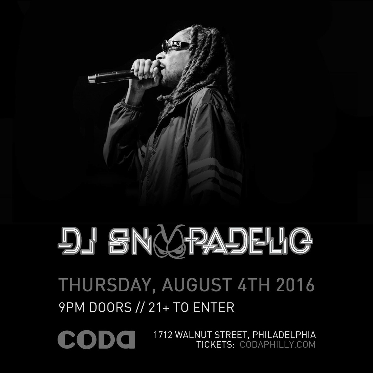 RT @codaphilly: Philly! You ready for @SnoopDogg (DJ Set) THIS Thursday? Don't wait to grab your tickets: https://t.co/F0WJ9KUxe7 https://t…