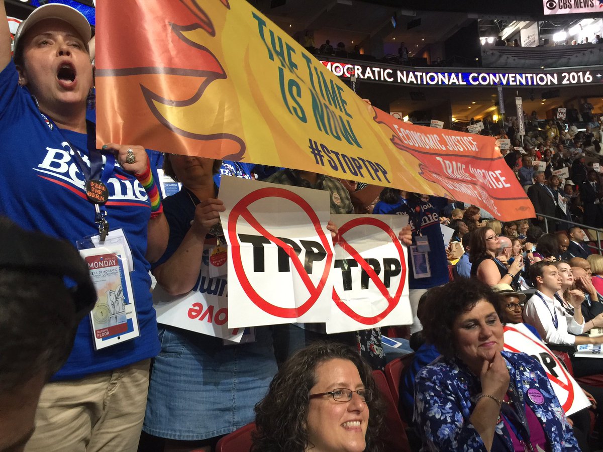 RT @democracynow: PHOTO: North Carolina delegates hoist banner during platform discussion on convention floor at #DNCinPHL https://t.co/7tl…