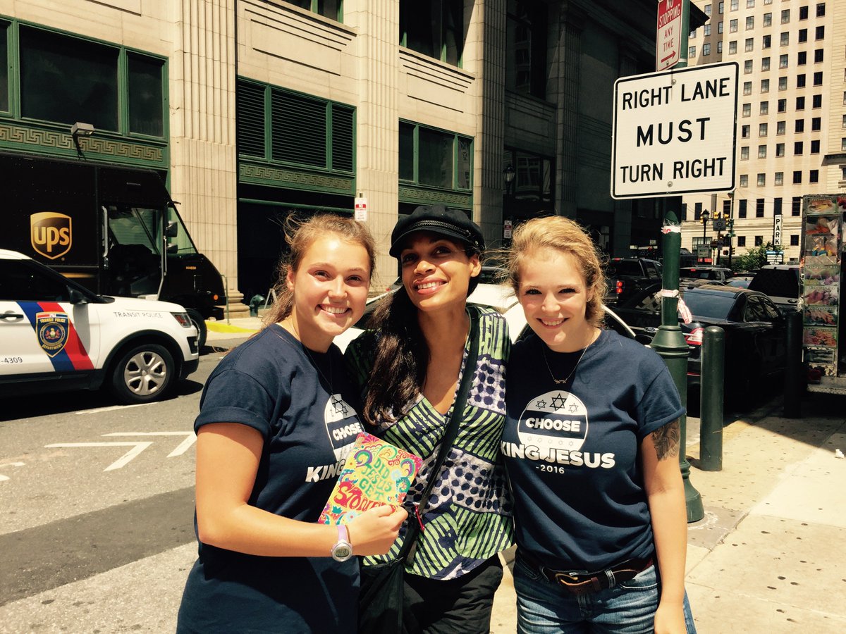 RT @JewsforJesus: Awesome meeting @rosariodawson at the #DNC! She loved our 