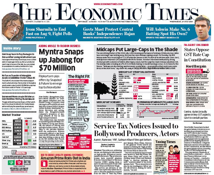 news economic times today