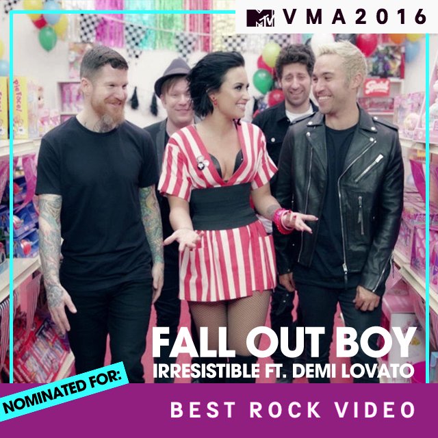 RT @falloutboy: time to bring home another @vmas moon man! vote irresistible ft @ddlovato 4 best rock video https://t.co/JSg4nV7P5A https:/…