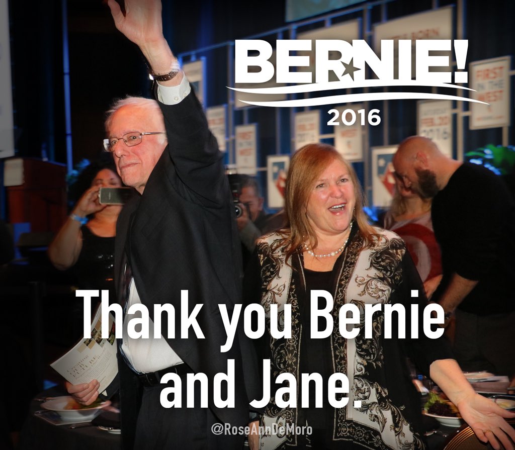 RT @RoseAnnDeMoro: Thank you, @SenSanders & @janeosanders. Now, we move on to Phase Two of our Revolution! #FeelTheBern #FridayFeeling http…