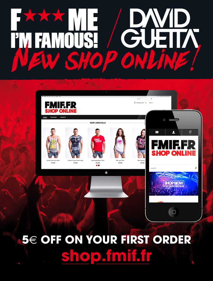 RT @FMIFOfficial: #FMIF & #DavidGuetta New Shop Online !!! 5€ off on your first order > https://t.co/UUFzDTI0s0 https://t.co/Uay8HMyn42