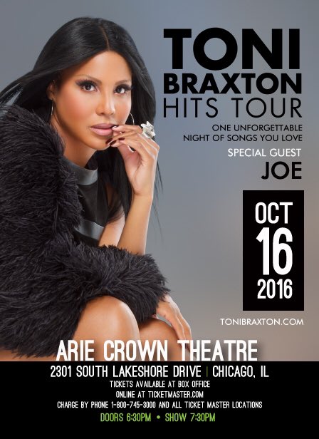 RT @BraxtonFValues: Pre-sale tickets for Chicago are now on sale! https://t.co/j6vCu5Q6KJ https://t.co/auNg1dIgwv @tonibraxton #HitsTour