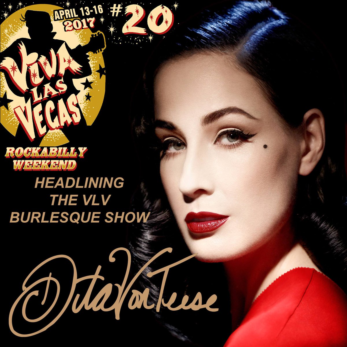 RT @BurlesqueOnline: EXCLUSIVE: Dita Von Teese to headline at Viva Las Vegas Rockabilly Weekend 2017! @DitaVonTeese @TomPIngram #VLV20 http…